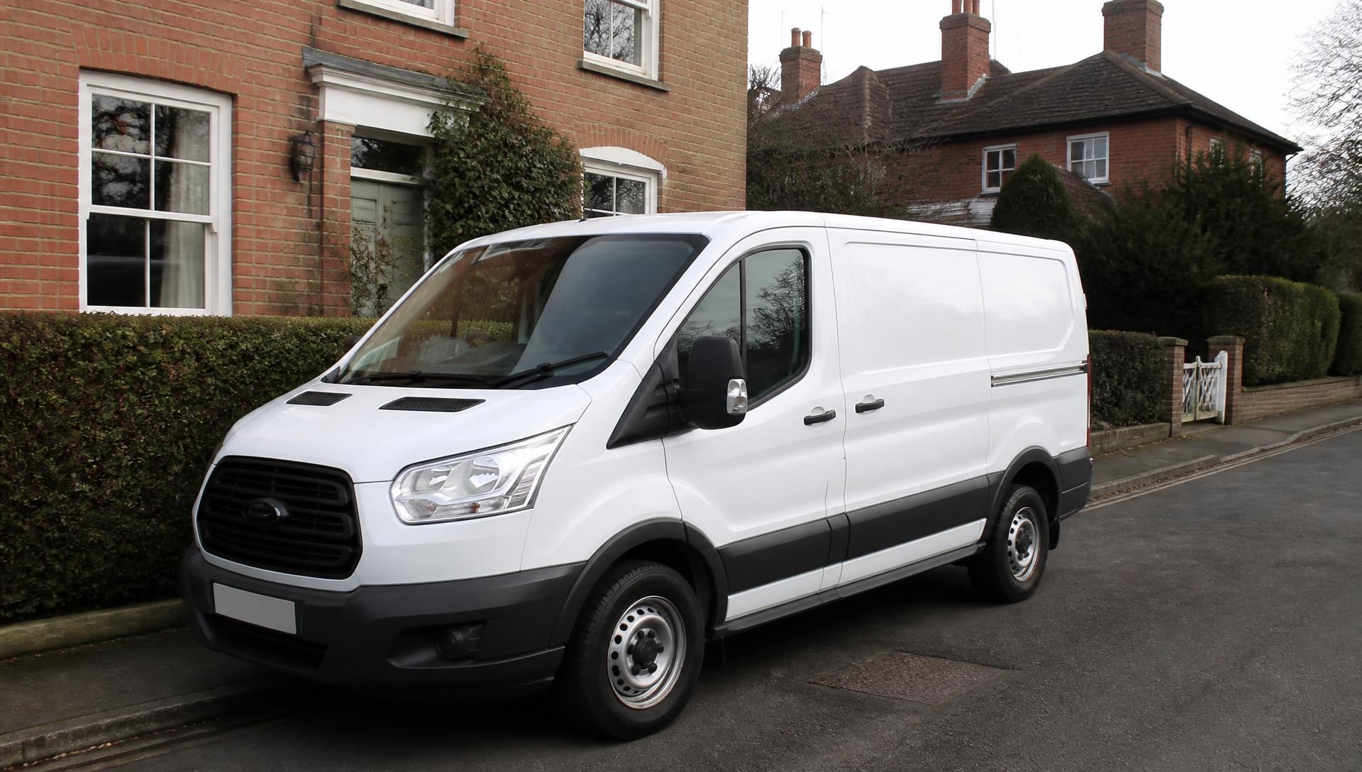 White delivery van parked on a Cheshire street